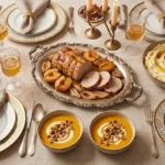 Menu à prix imbattable : rôti de porc, velouté de potimarron et Purée mousseline de pommes de terre par la Ferme de Julien